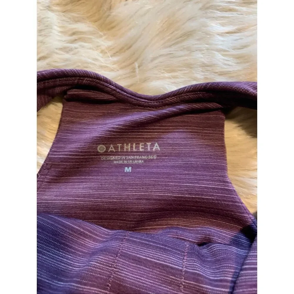 ATHLETA Conscious Space Dye Crop Bra Purple Medium